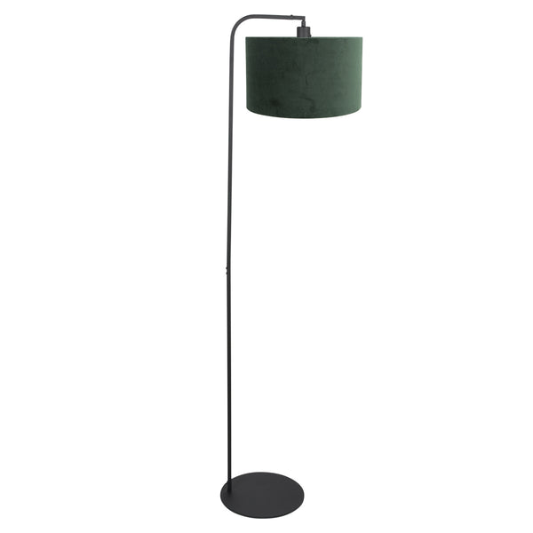 Vloerlamp stang 4796zw met groene velours kap