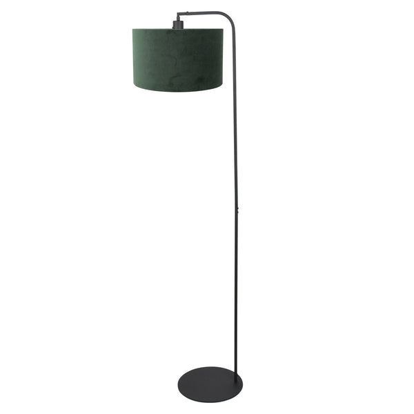 Vloerlamp stang 4796zw met groene velours kap