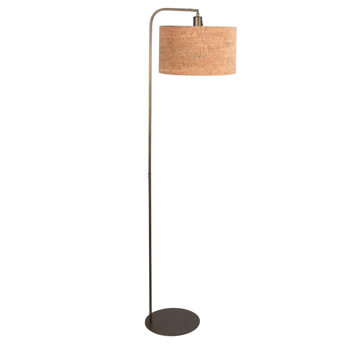 Vloerlamp stang 4799br met beige kurkstructuur kap