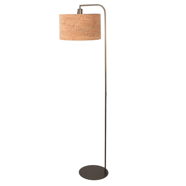 Vloerlamp stang 4799br met beige kurkstructuur kap