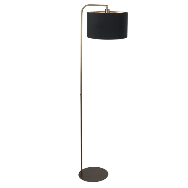 Vloerlamp stang 4800br met zwart linnen kap