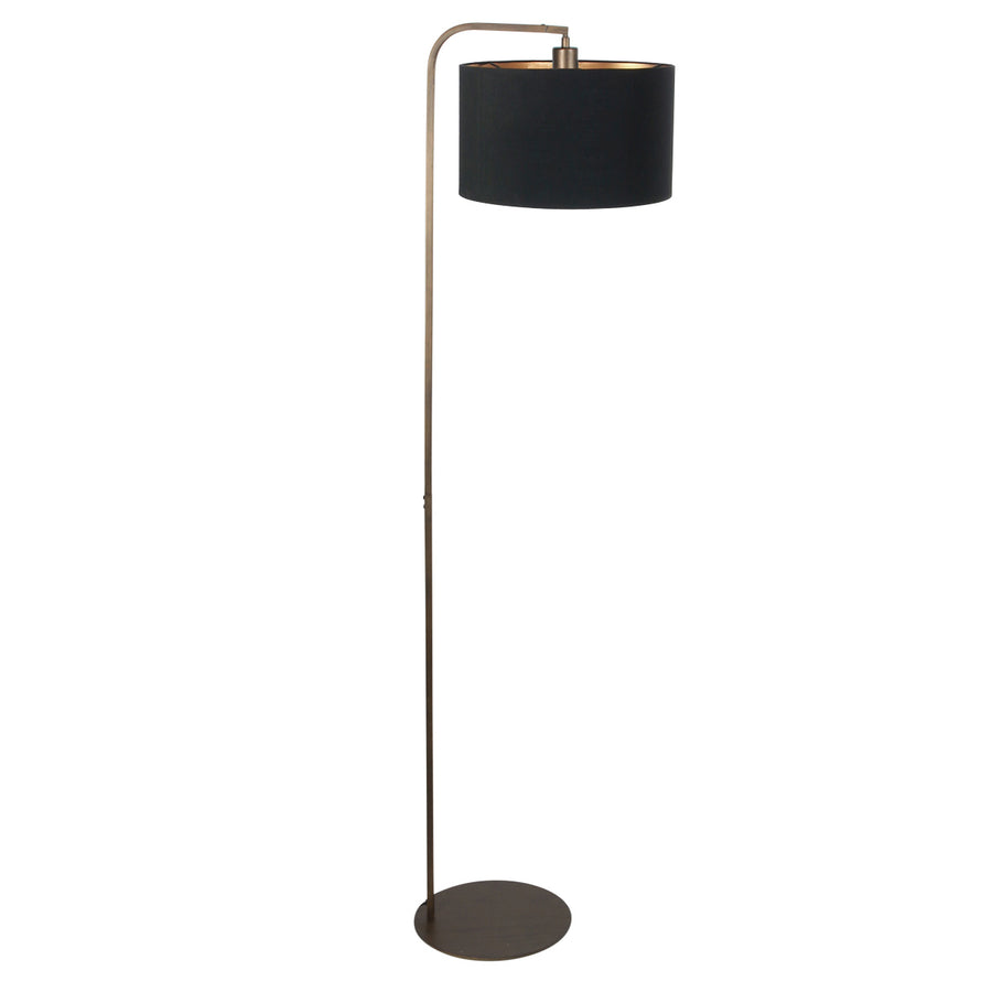 Vloerlamp stang 4800br met zwart linnen kap