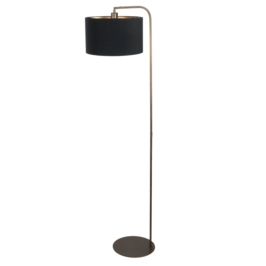 Vloerlamp stang 4800br met zwart linnen kap