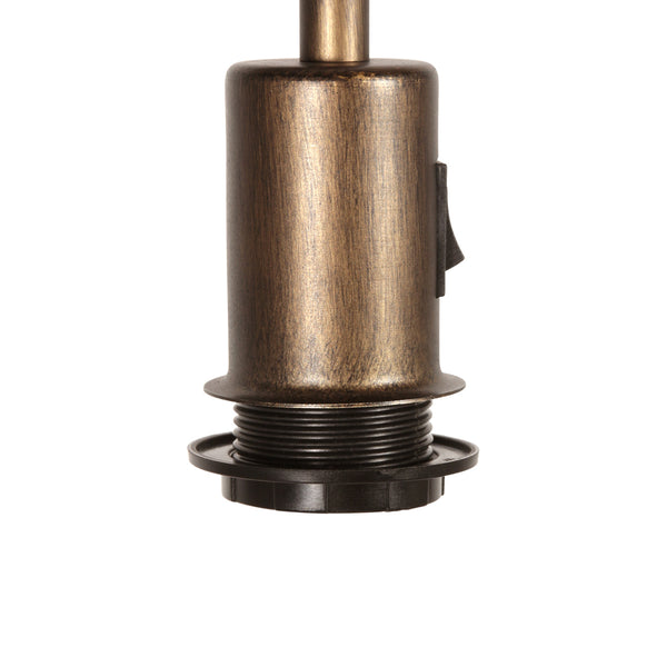 Vloerlamp stang 4802br met grof wit linnen kap