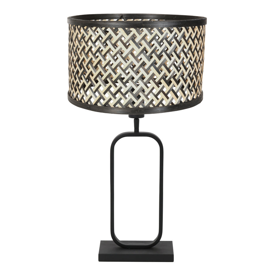 Tafellamp stang 4804zw met bamboe kap voor modern sfeerlicht