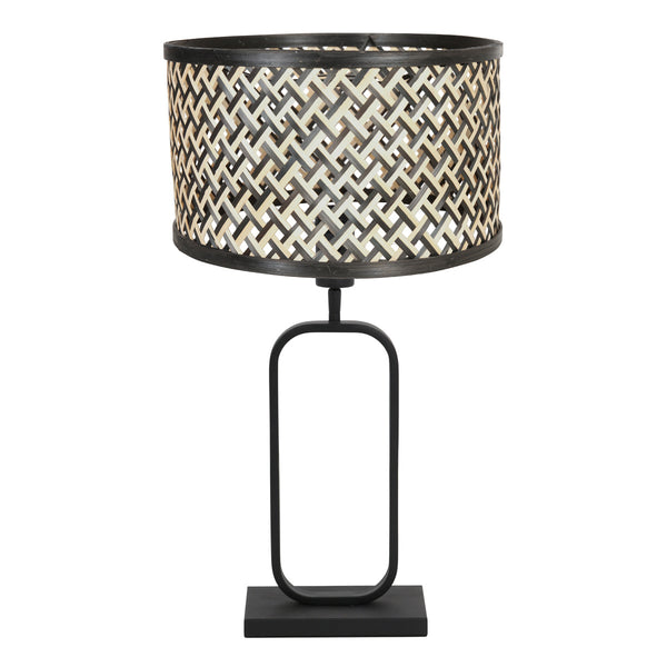 Tafellamp stang 4804zw met bamboe kap voor modern sfeerlicht