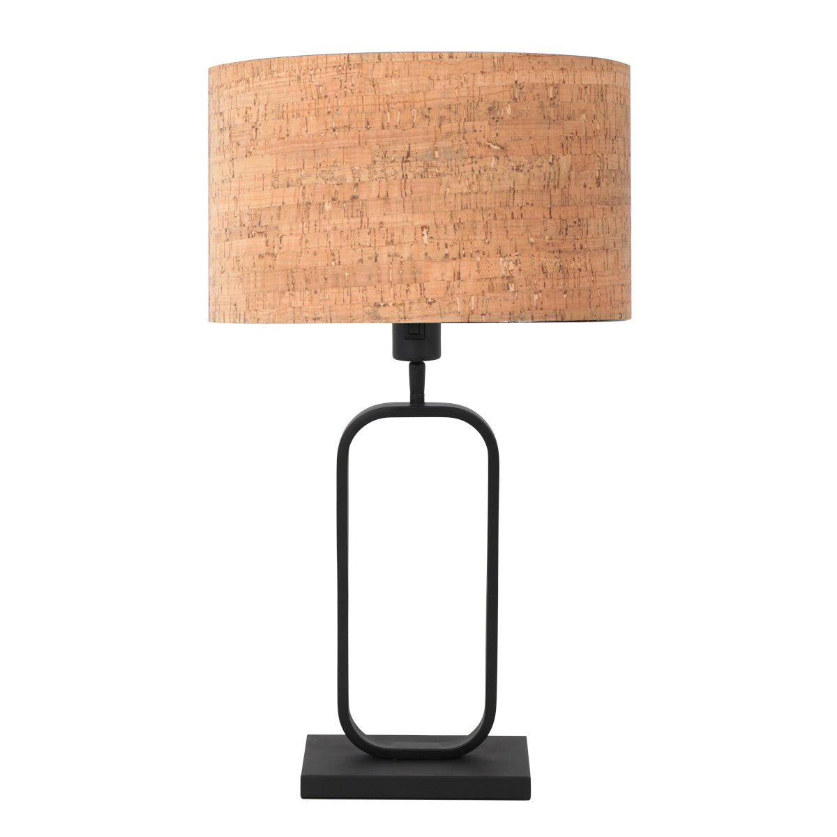 Tafellamp stang 4805zw met kurkstructuur kap voor sfeerlicht