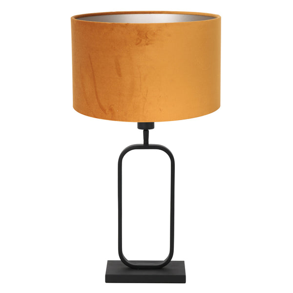 Tafellamp stang 4808zw met gouden velours kap voor sfeerlicht