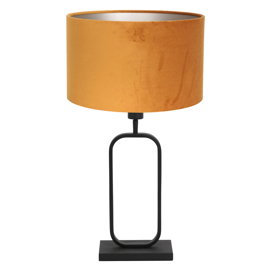 Tafellamp stang 4808zw met gouden velours kap voor sfeerlicht