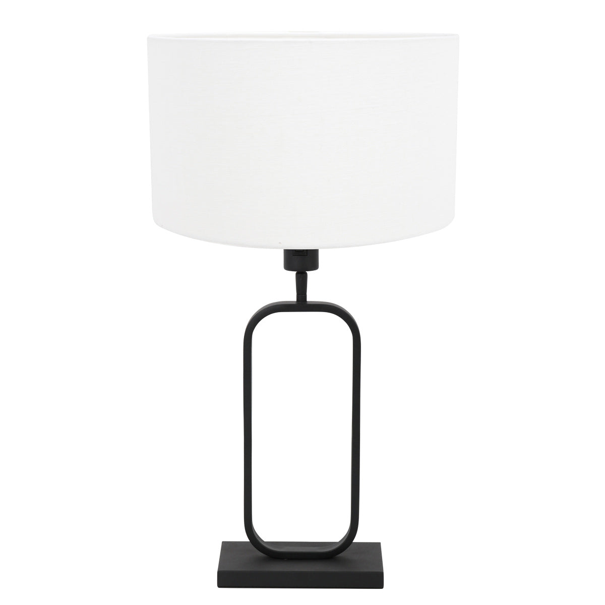 Tafellamp stang 4809zw met witte linnen kap voor sfeerlicht