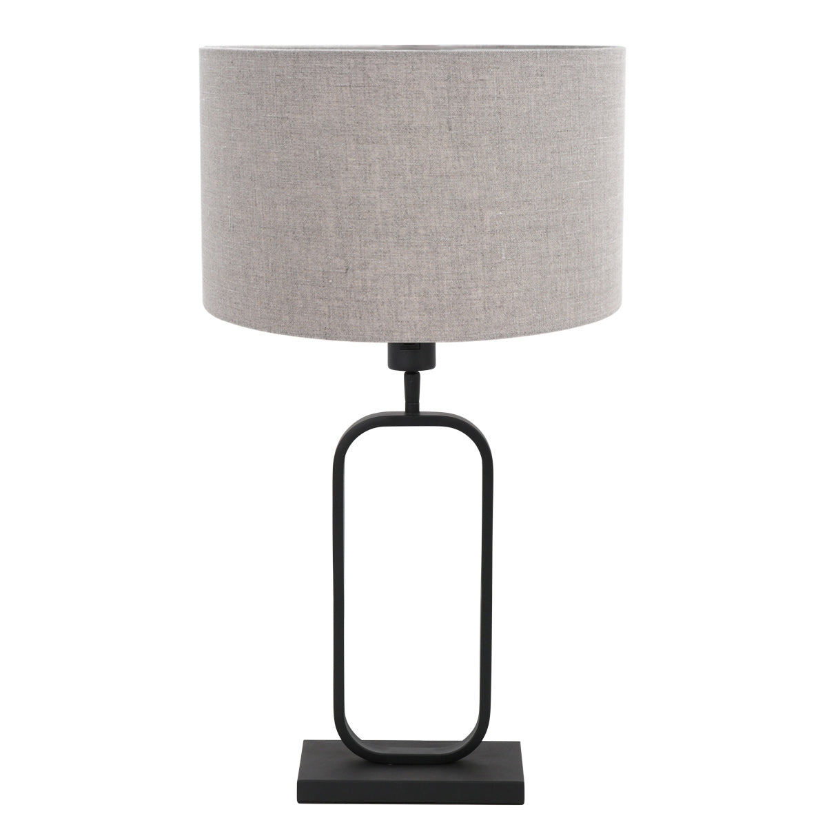 Tafellamp stang 4810zw met grijze linnen kap voor sfeerlicht