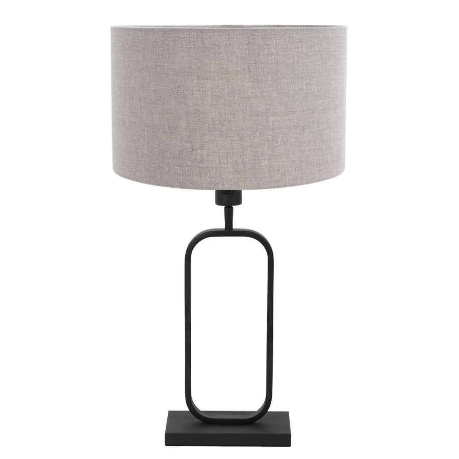 Tafellamp stang 4810zw met grijze linnen kap voor sfeerlicht