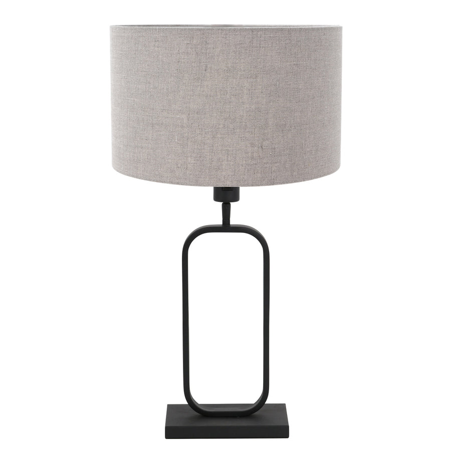 Tafellamp stang 4810zw met grijze linnen kap voor sfeerlicht