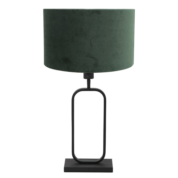 Tafellamp stang 4811zw met groene velours kap voor sfeerlicht