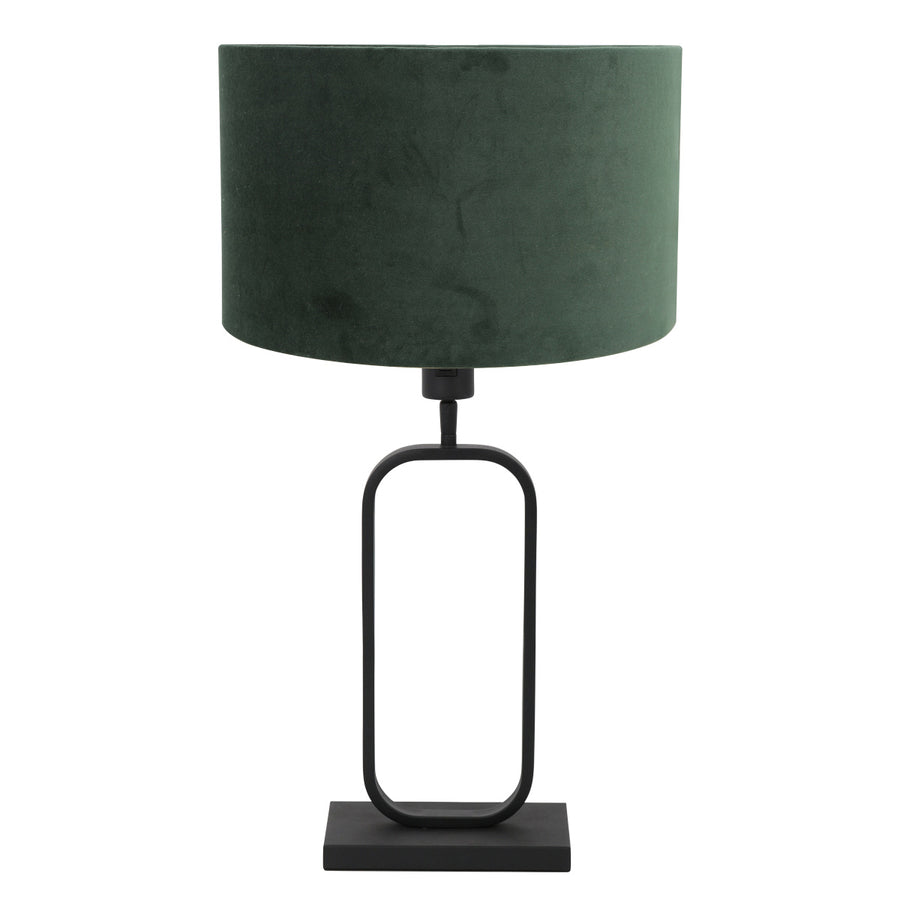 Tafellamp stang 4811zw met groene velours kap voor sfeerlicht