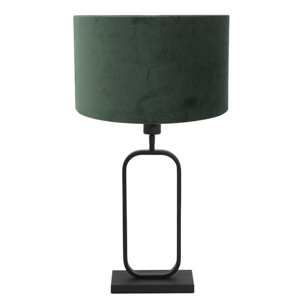 Tafellamp stang 4811zw met groene velours kap voor sfeerlicht