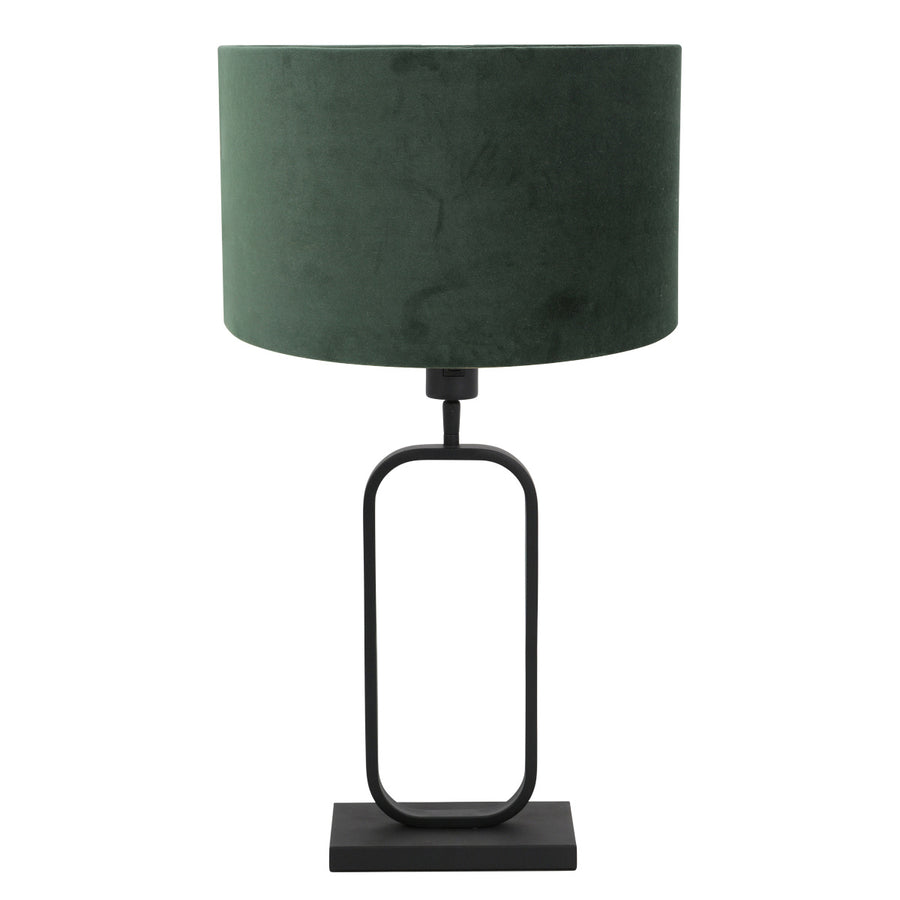 Tafellamp stang 4811zw met groene velours kap voor sfeerlicht