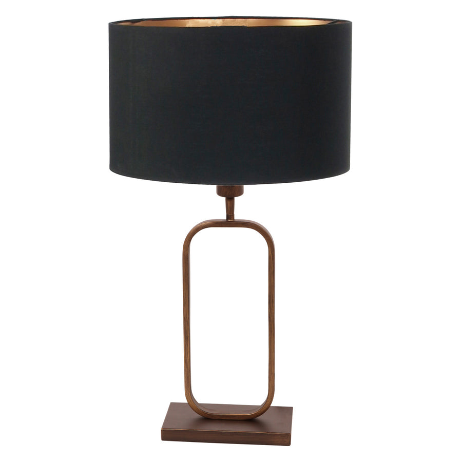 Tafellamp stang 4814br met zwarte linnen kap voor sfeerlicht