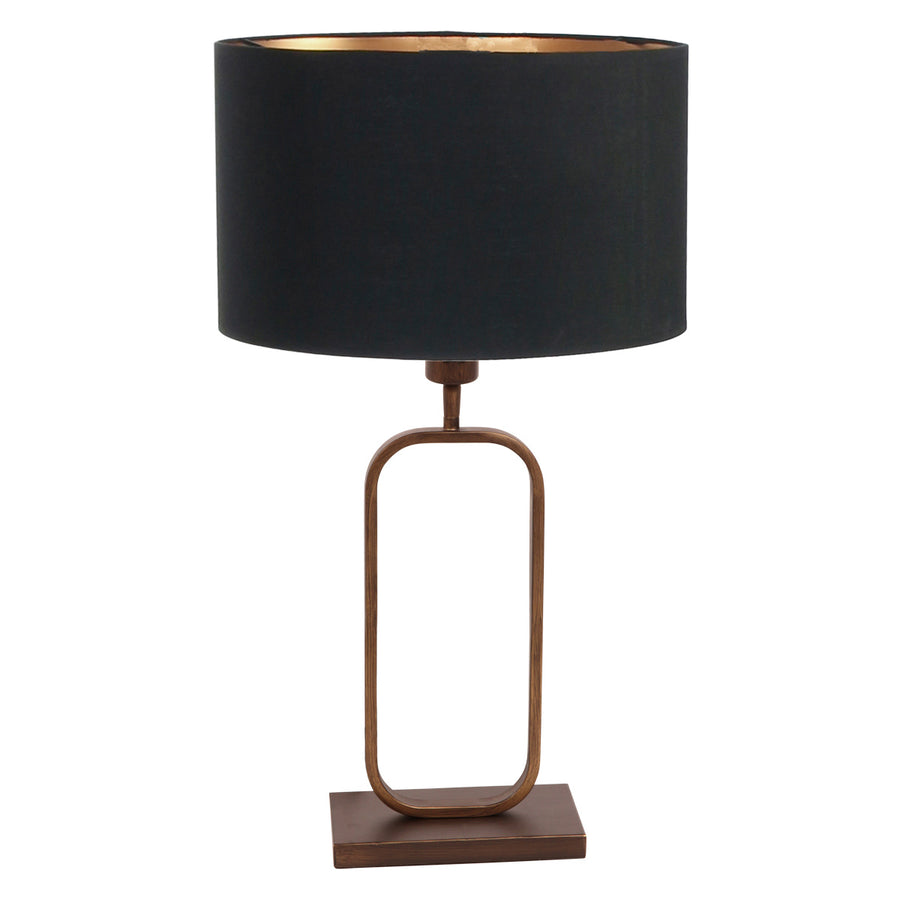 Tafellamp stang 4814br met zwarte linnen kap voor sfeerlicht