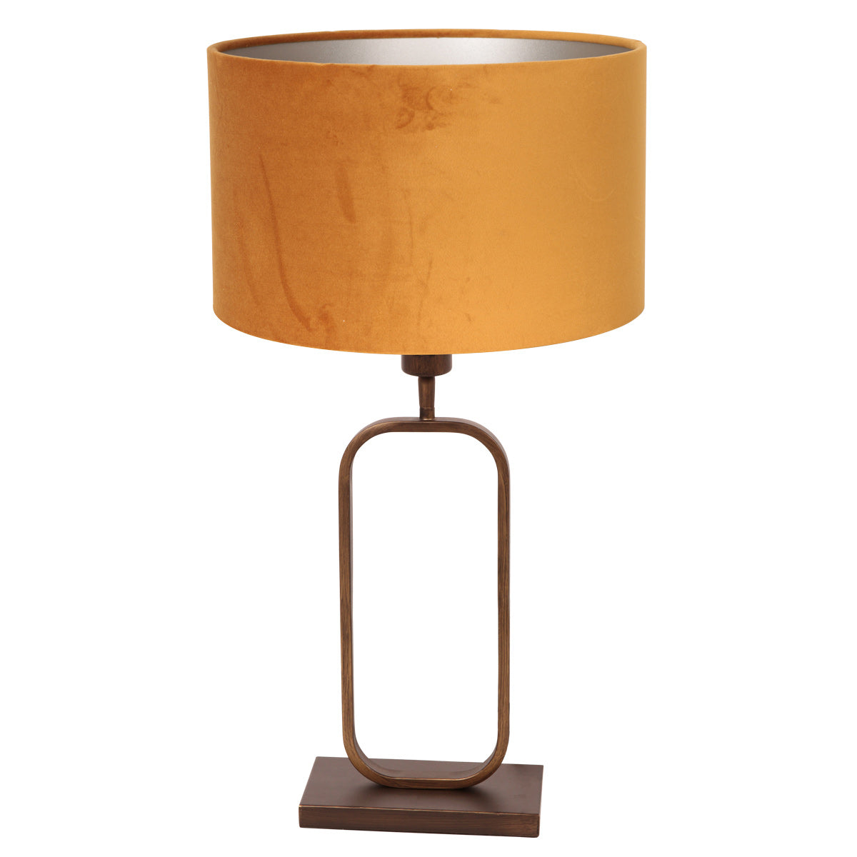 Tafellamp stang 4815br met gouden velours kap voor sfeerlicht