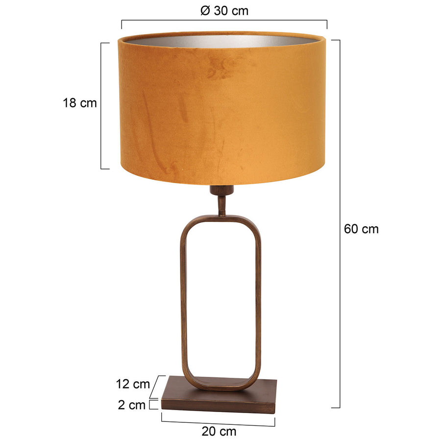 Tafellamp stang 4815br met gouden velours kap voor sfeerlicht