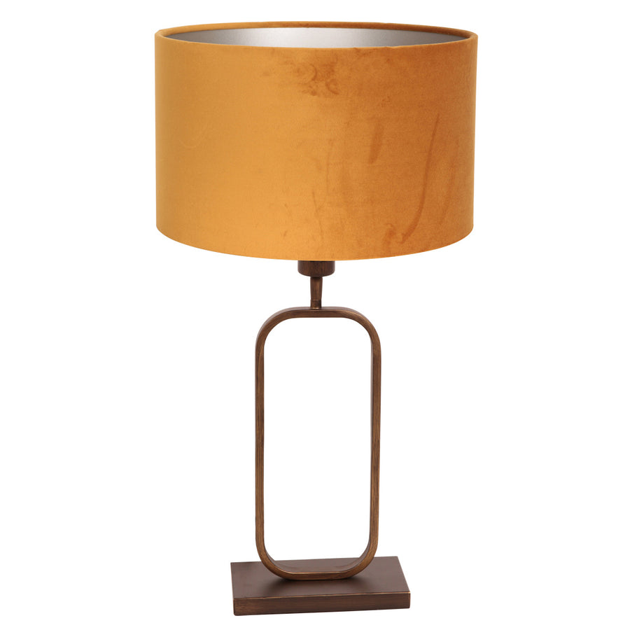 Tafellamp stang 4815br met gouden velours kap voor sfeerlicht