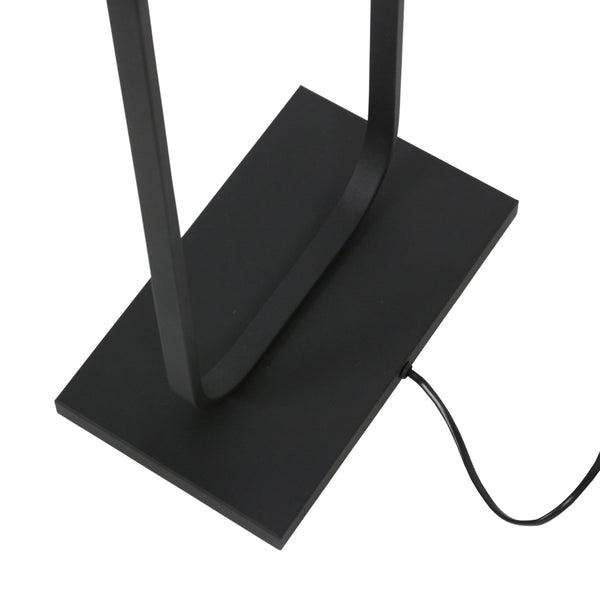 Vloerlamp stang 4820zw - zwart armatuur met grijze velours kap