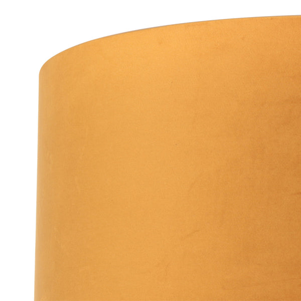 Vloerlamp stang 4821zw - zwart armatuur met gouden velours kap