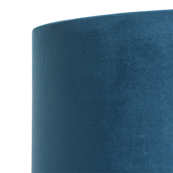 Vloerlamp stang 4825zw - zwart armatuur met blauwe velours kap