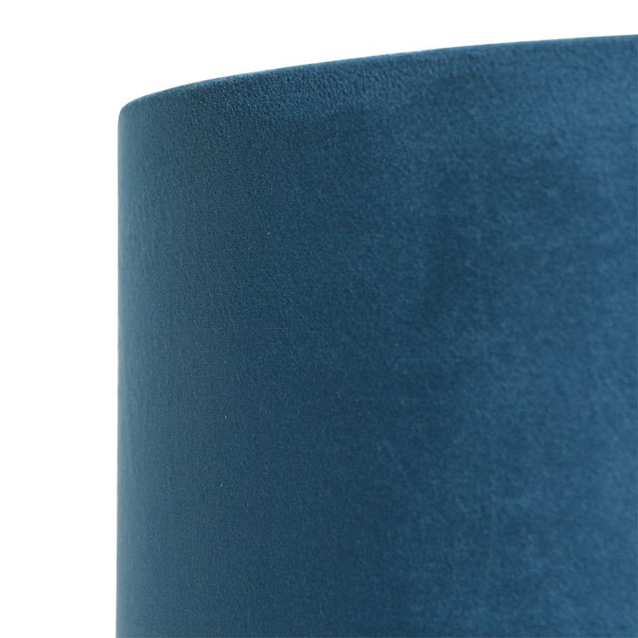 Vloerlamp stang 4825zw - zwart armatuur met blauwe velours kap