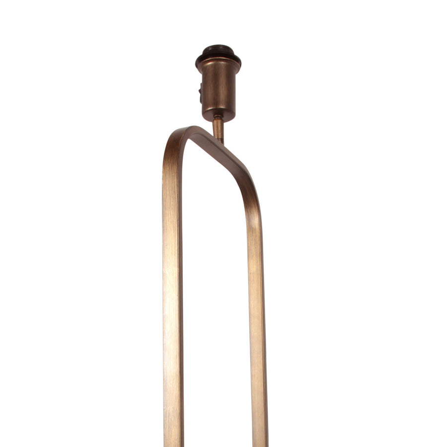 Vloerlamp stang 4828br - brons armatuur met gouden velours kap