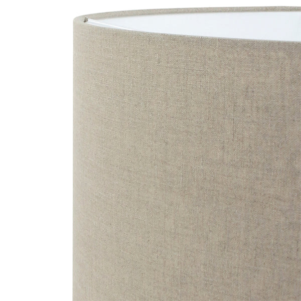 Vloerlamp stang 4830br - brons armatuur met grijs linnen kap