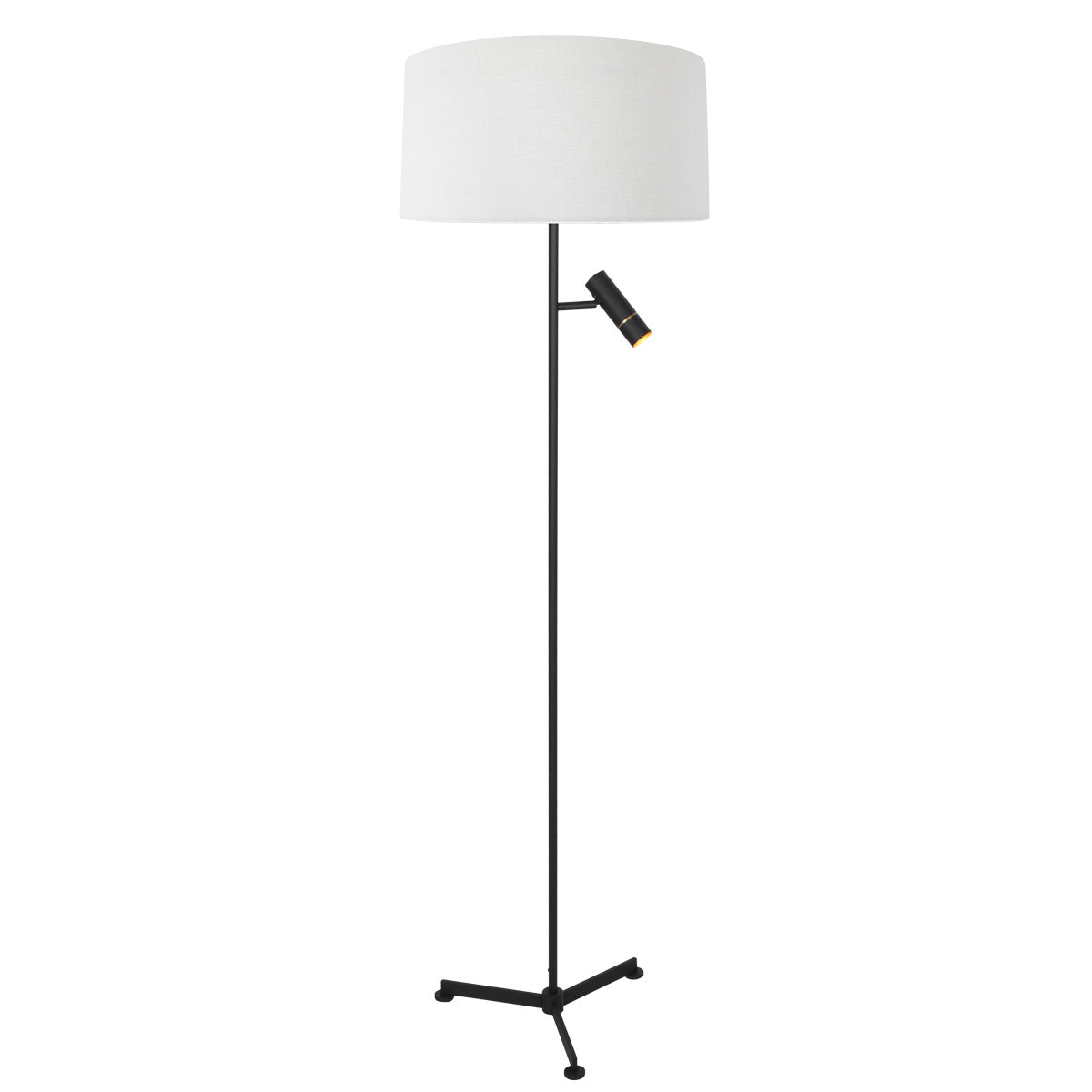 Vloerlamp stang 4836zw met leeslicht en witte kap