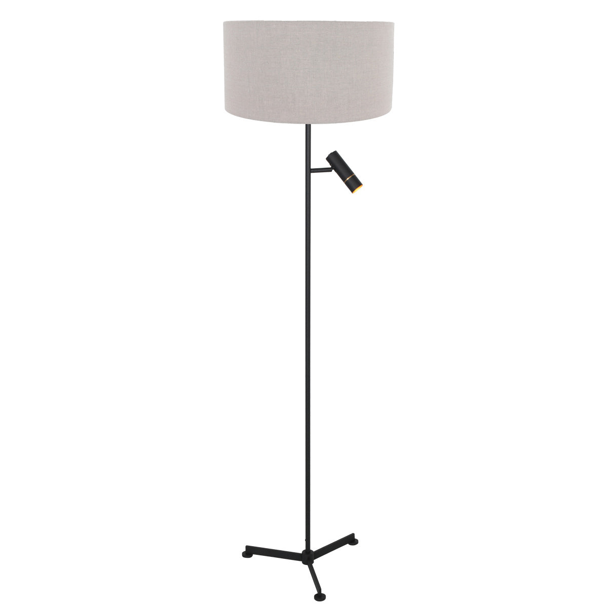 Vloerlamp stang 4837zw met leeslicht en grijze kap