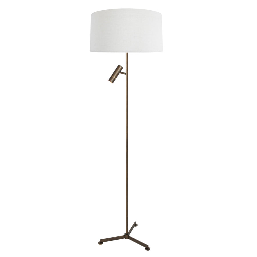 Vloerlamp stang 4843br met leeslicht en witte kap