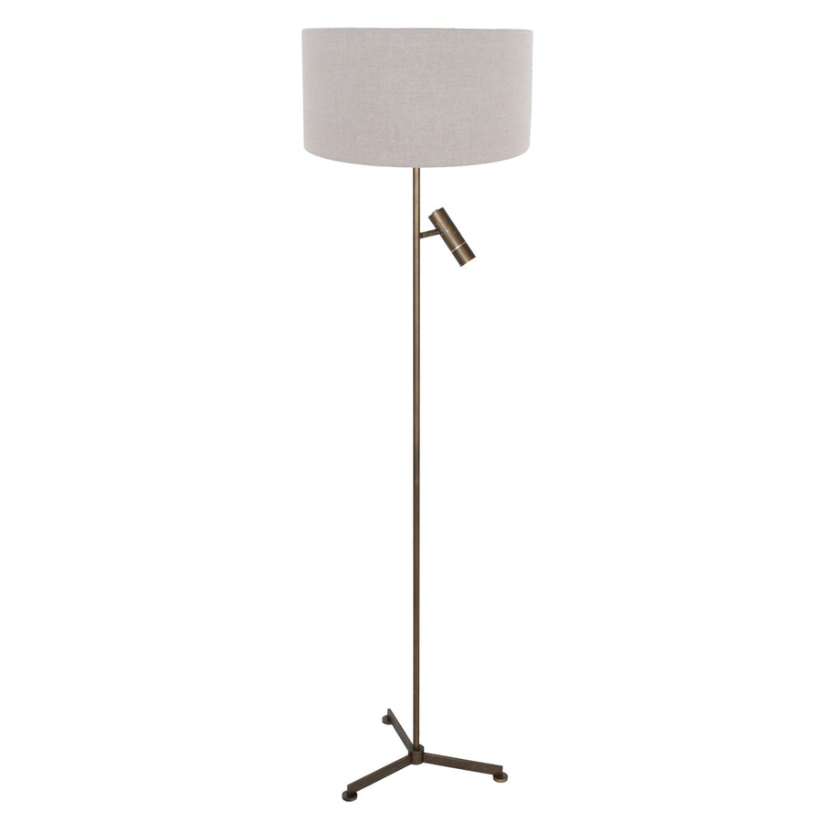 Vloerlamp stang 4844br met leeslicht en grijze kap