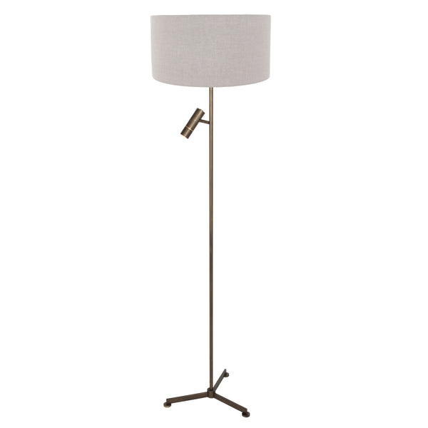 Vloerlamp stang 4844br met leeslicht en grijze kap