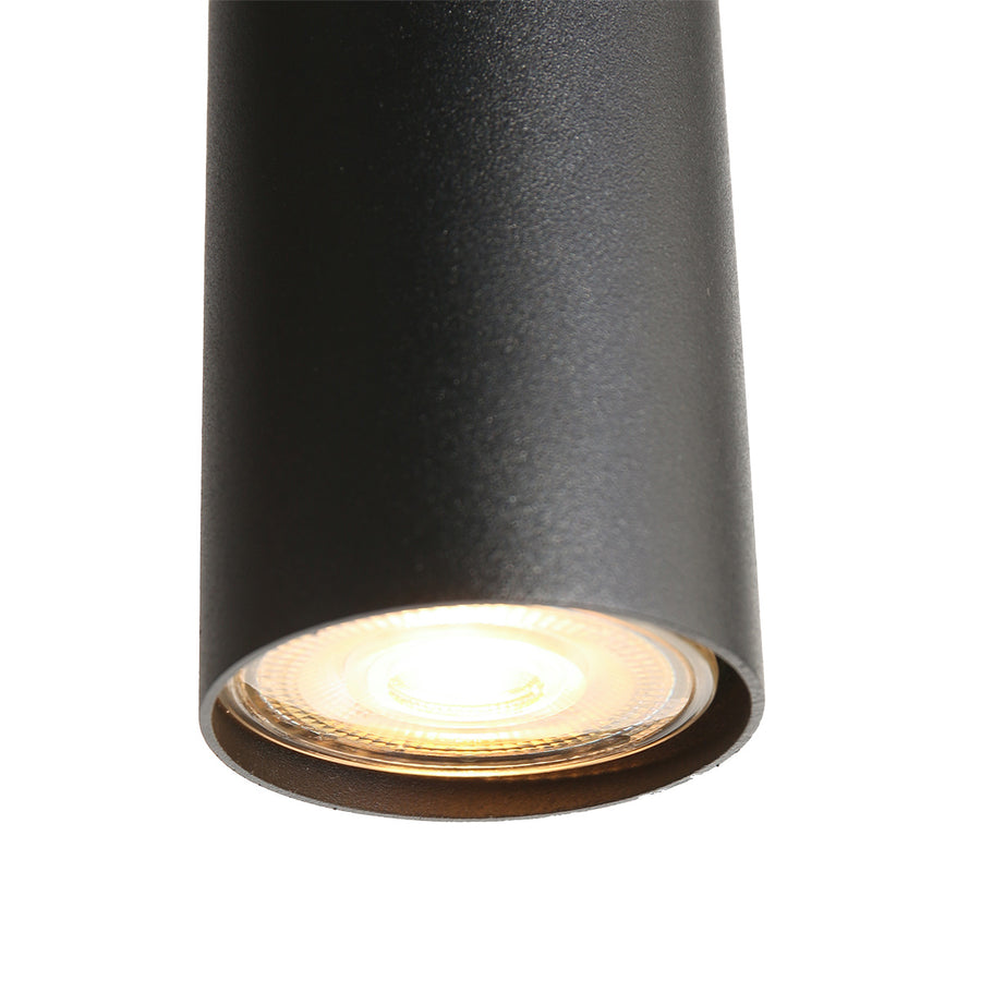 Zwarte hanglamp bollique 4846zw, 9-lichts design voor eettafel