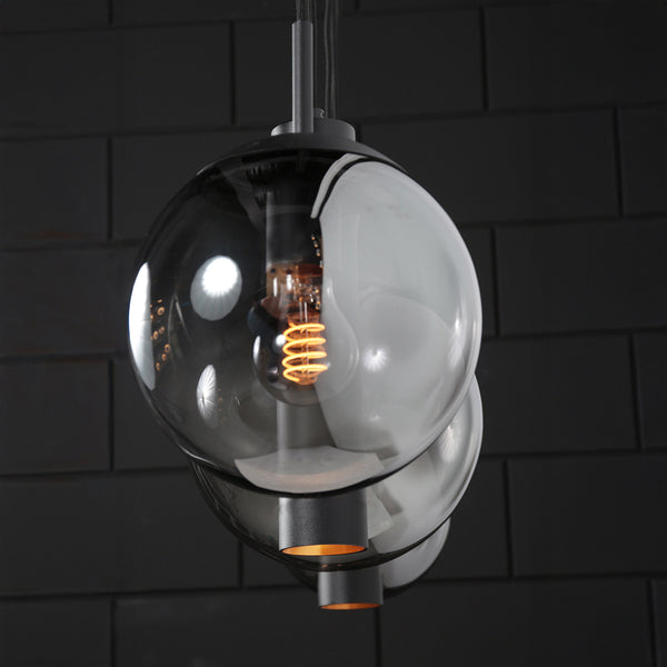 Zwarte hanglamp bollique 4847zw, 5-lichts voor eettafel