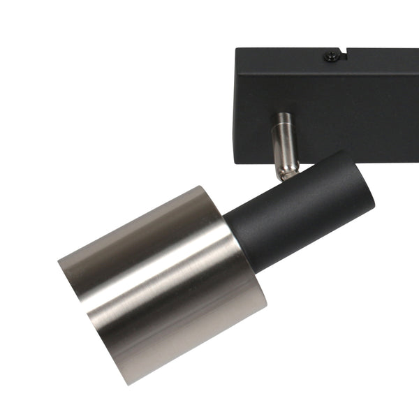 Plafondlamp fjorgard 4849zw - 2-lichts spot in zwart met metaal