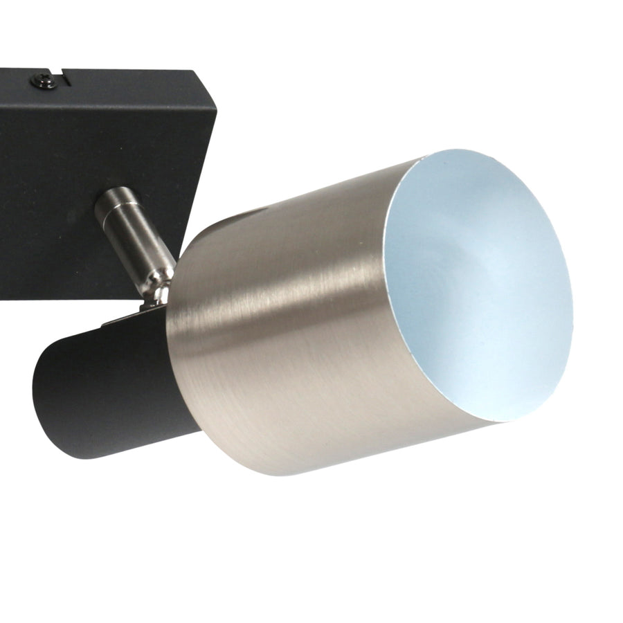 Plafondlamp fjorgard 4849zw - 2-lichts spot in zwart met metaal