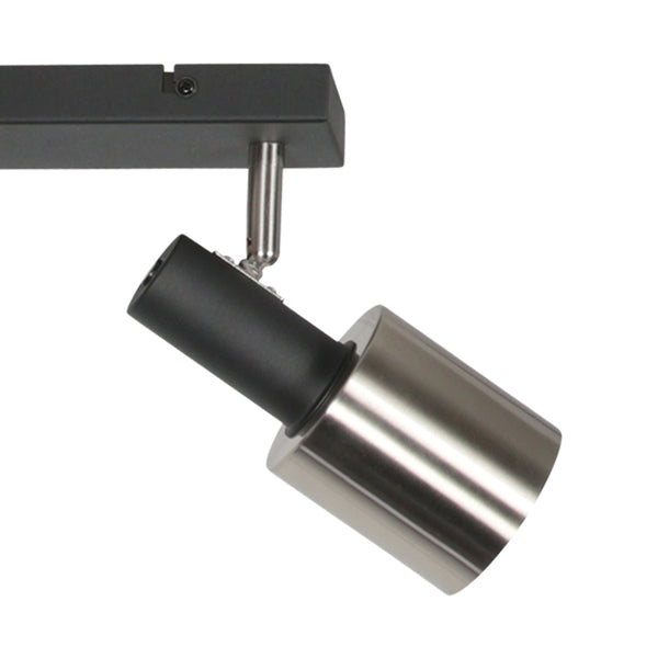 Plafondlamp fjorgard 4849zw - 2-lichts spot in zwart met metaal
