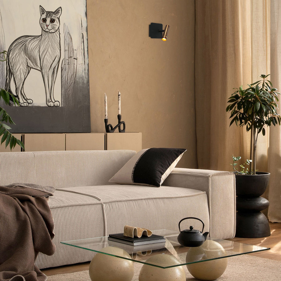 Wandspot lumo 4850br - verstelbare bronzen wandlamp voor sfeer