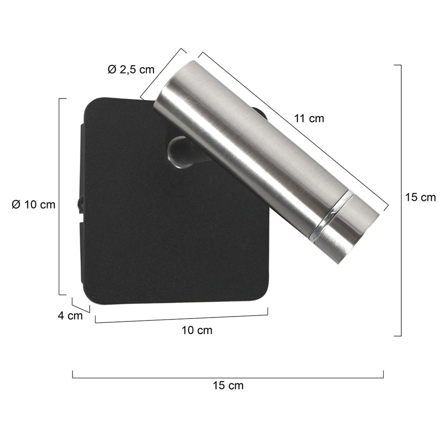 Wandspot lumo 4850st - verstelbare stalen wandlamp voor sfeer
