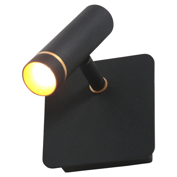 Wandspot lumo 4850zw - moderne verstelbare zwarte wandlamp