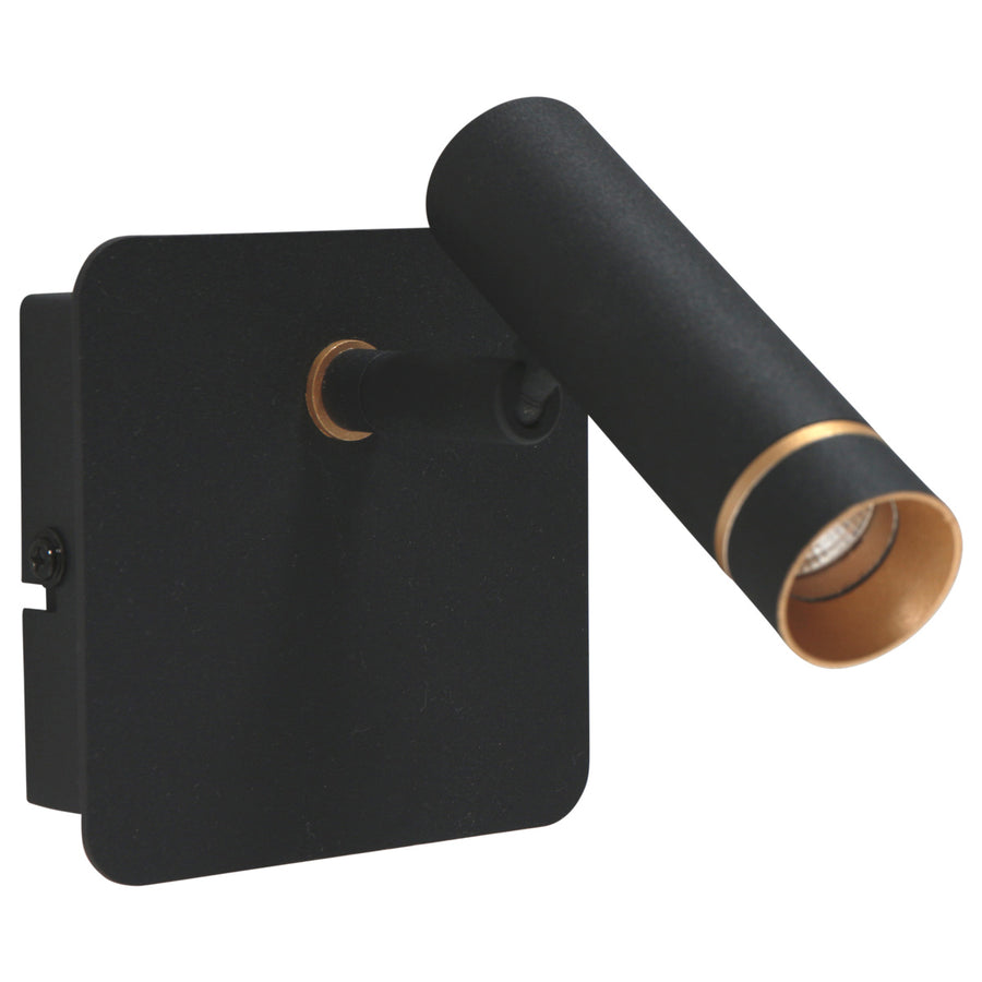 Wandspot lumo 4850zw - moderne verstelbare zwarte wandlamp