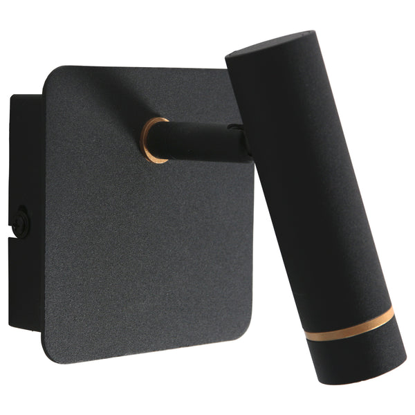 Wandspot lumo 4850zw - moderne verstelbare zwarte wandlamp
