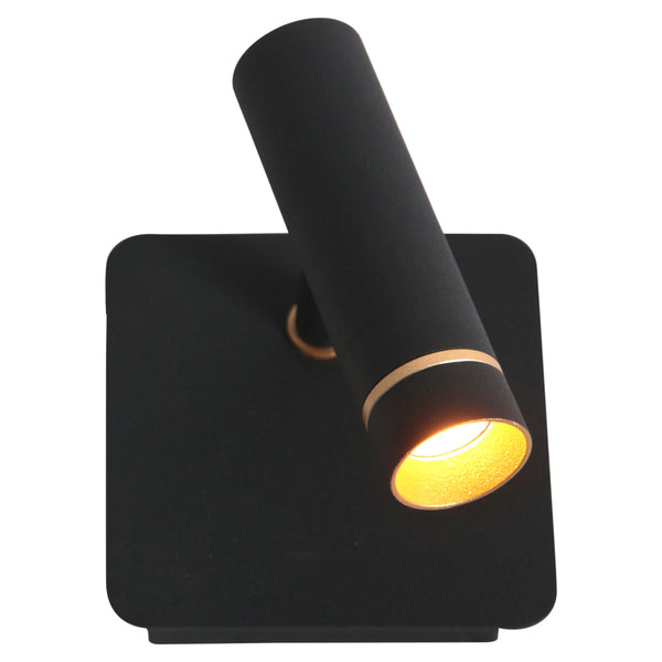 Wandspot lumo 4850zw - moderne verstelbare zwarte wandlamp