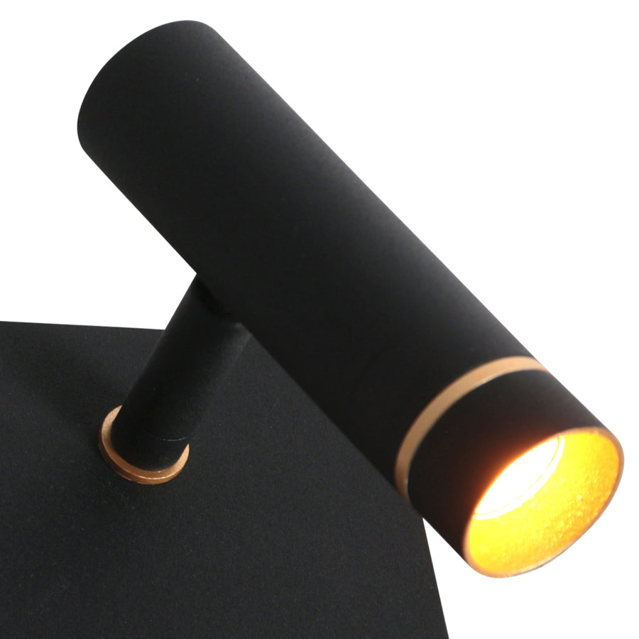 Wandspot lumo 4850zw - moderne verstelbare zwarte wandlamp