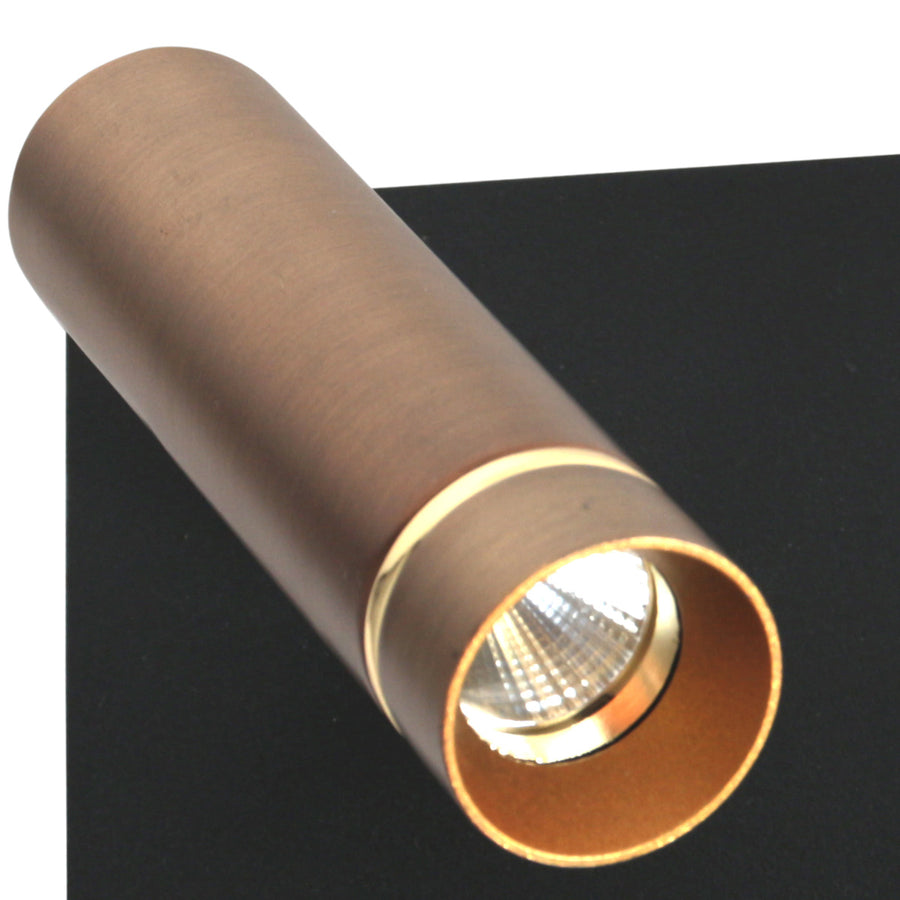 Wandlamp lumo 4851br - 2 lichts spot met warme bronzen accenten